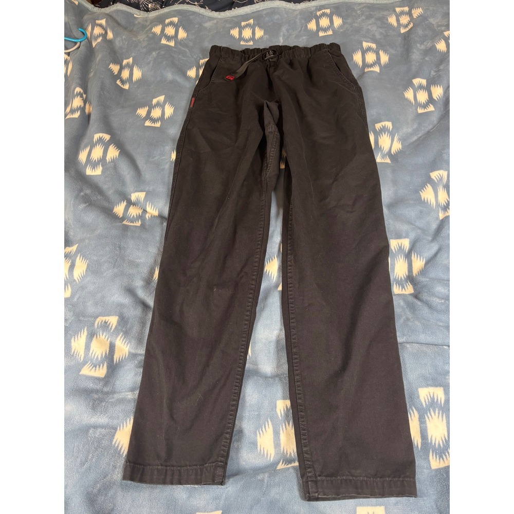 Gramicci Black Cotton Twill Climbing Pants Integrated Belt Made in USA Small